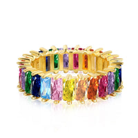 [Solara Jewelry]Einzigartiger bunter Ring im Radiantschliff