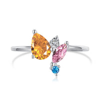[Solara Jewelry]Radiant Colorful Multi Cut Daily Ring