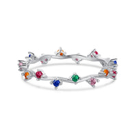 [Solara Jewelry]Radiant Colorful Round Cut Daily Ring