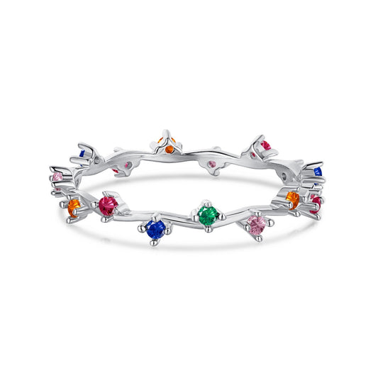 [Solara Jewelry]Radiant Colorful Round Cut Daily Ring