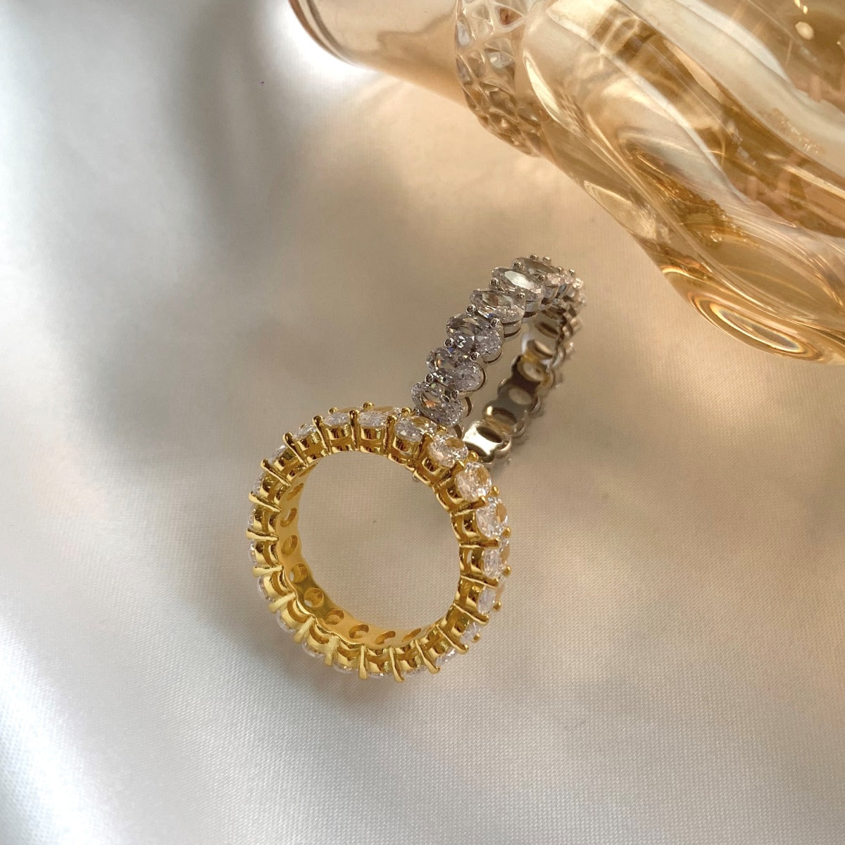 [Solara Jewelry]Ornate Oval Cut Tennis Ring