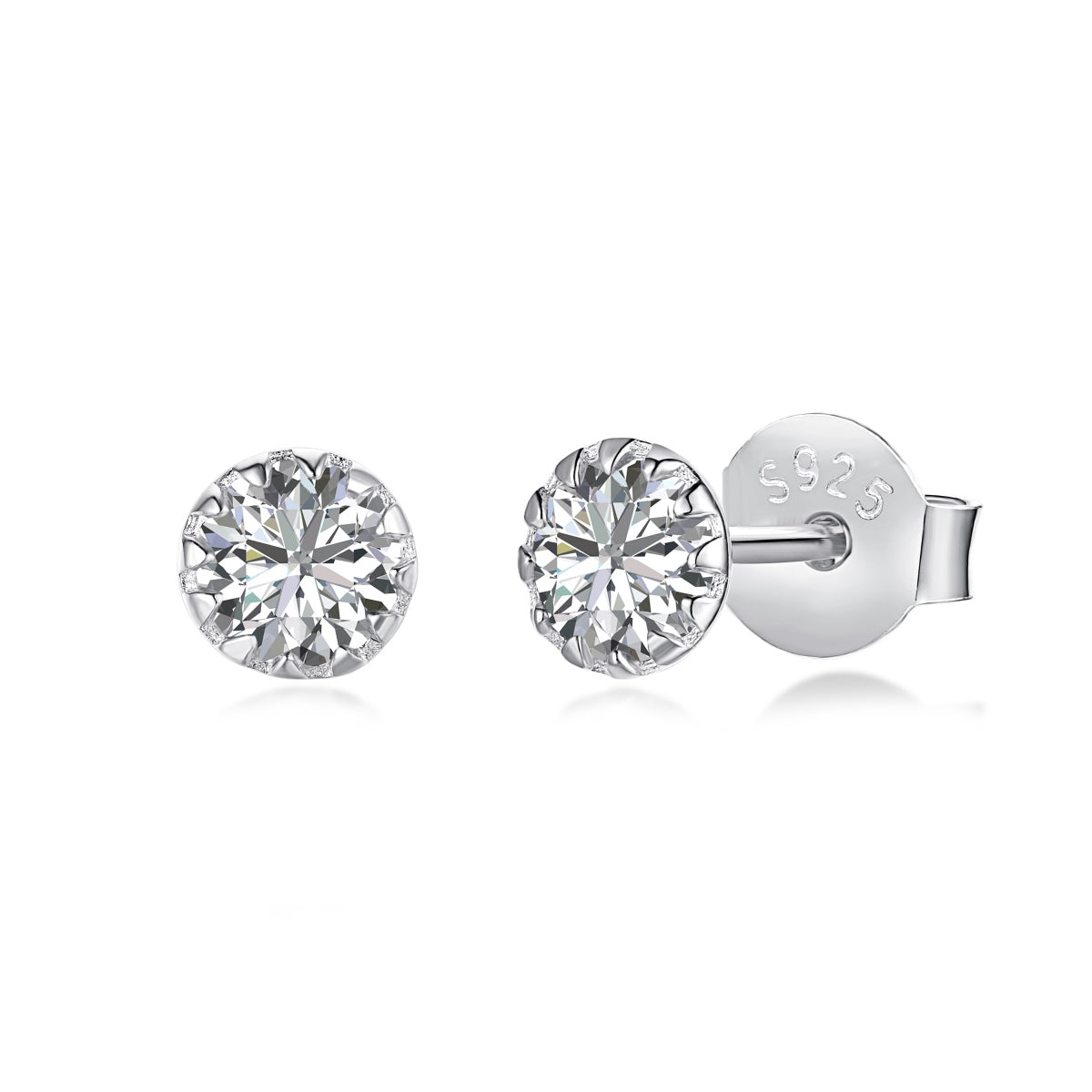 [Solara Jewelry]Sparkling Colorful Round Shape Earrings
