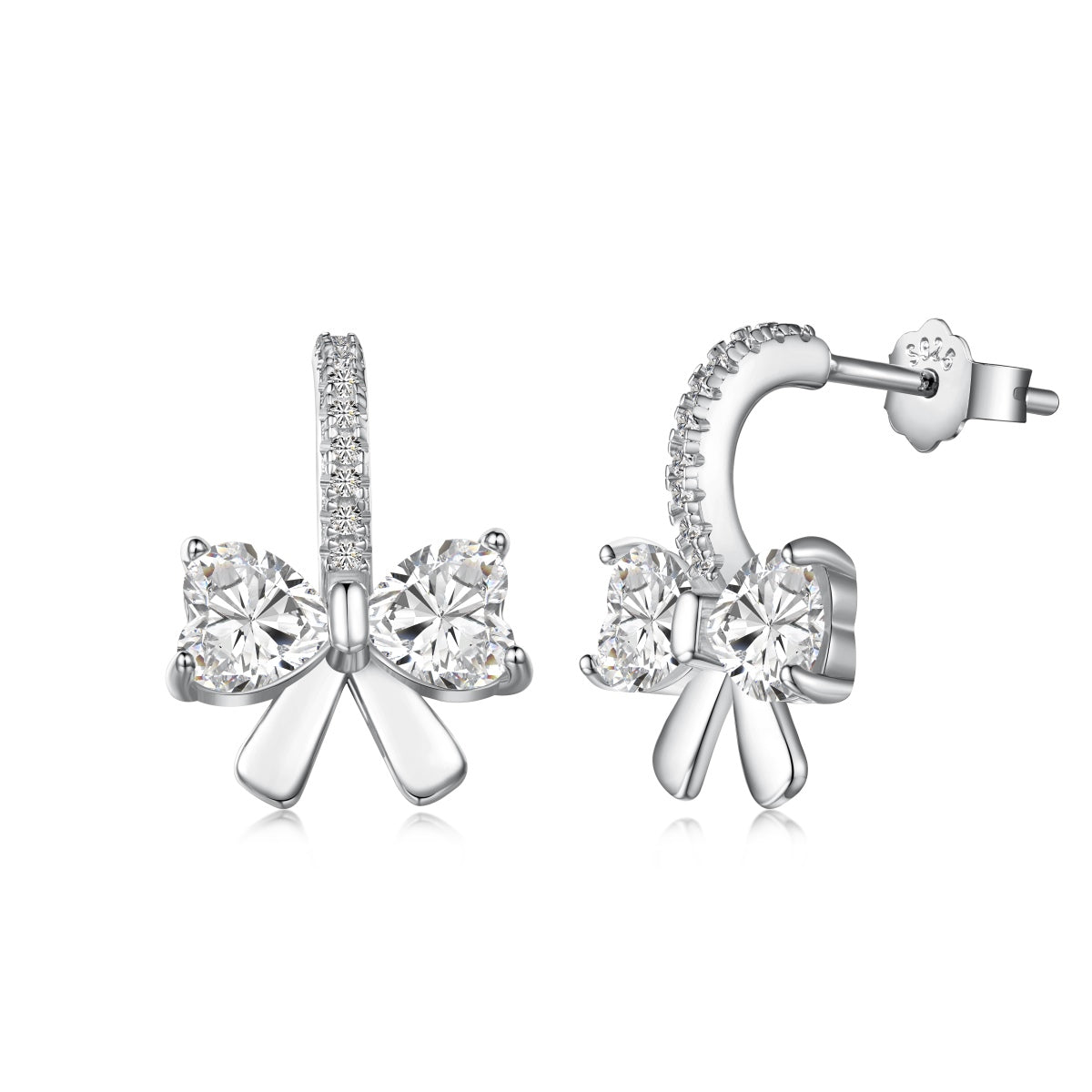 [Solara Jewelry]Exquisite Earrings With Heart-Shaped Bow Design