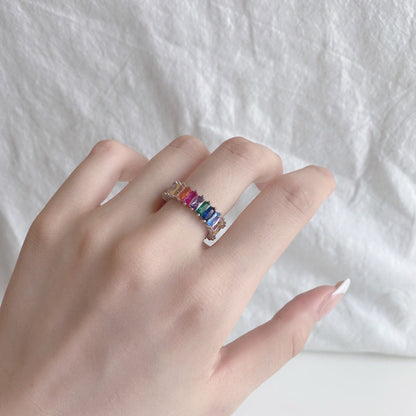 [Solara Jewelry]Unique Colorful Radiant Cut RIng