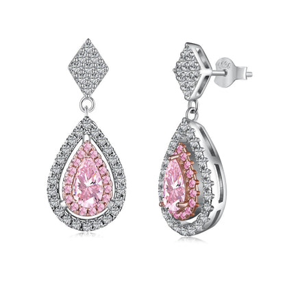 [Solara Jewelry]Ornate Delicate Water Drop Shape Banquet Earrings