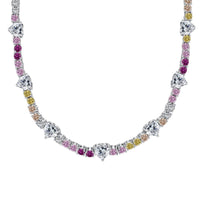 [Solara Jewelry]Delicate Colorful Rainbow Tennis Chain
