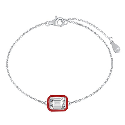 [Solara Jewelry]2.0 Carat Sparkling Colorful Emerald Cut Daily Bracelet