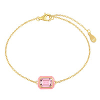 [Solara Jewelry]2.0 Carat Sparkling Colorful Emerald Cut Daily Bracelet