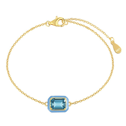 [Solara Jewelry]2.0 Carat Sparkling Colorful Emerald Cut Daily Bracelet