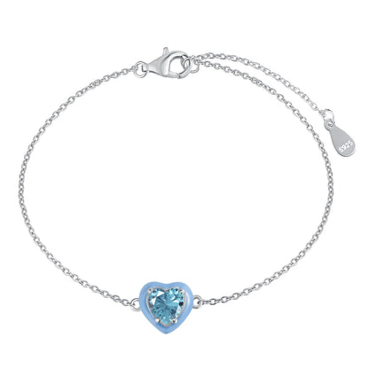 [Solara Jewelry]Sparkling Romantic Heart Shape Lover Bracelet