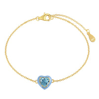[Solara Jewelry]ロマンチックなハートシェイプの輝くペアブレスレット