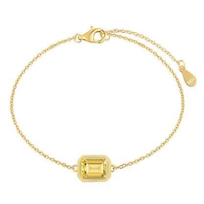 [Solara Jewelry]2.0 Carat Sparkling Colorful Emerald Cut Daily Bracelet