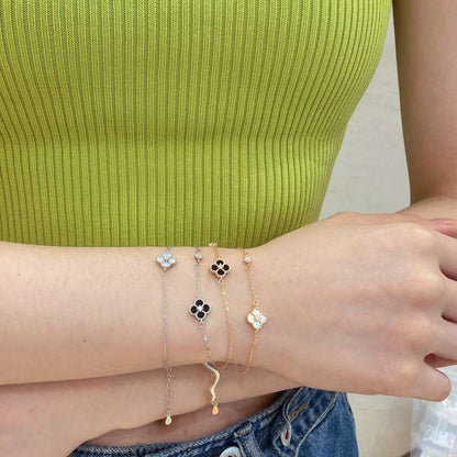 [Solara Jewelry]Delicate Four Leaf Clover Bracelet