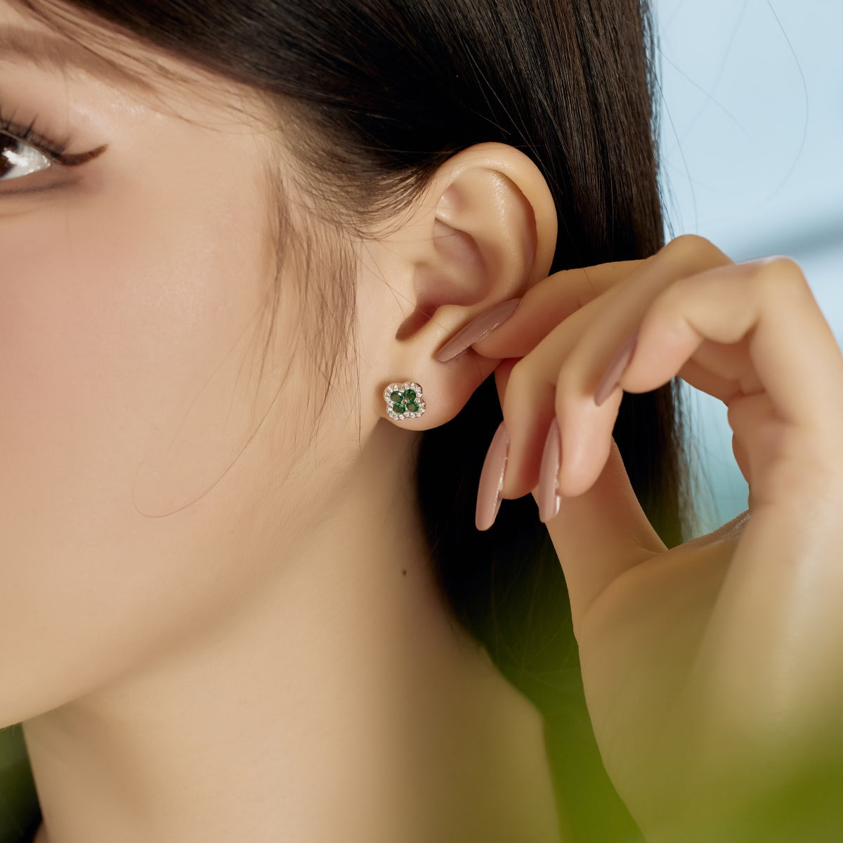 [Solara Jewelry]Four-Leaf Clover Flower Shaped Earrings
