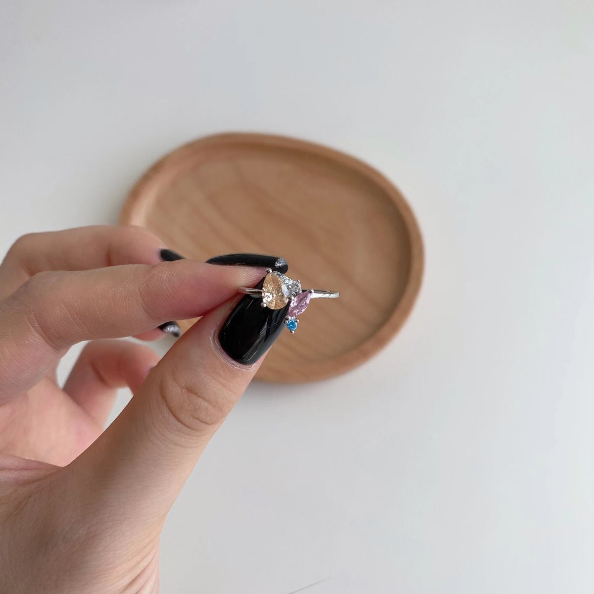 [Solara Jewelry]Radiant Colorful Multi Cut Daily Ring