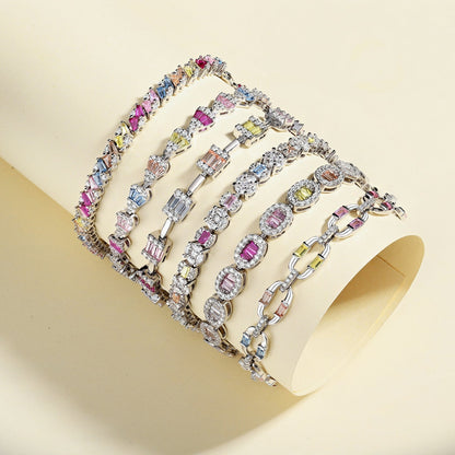 [Solara Jewelry]Dazzling Radiant Multi Cut Daily Bracelet