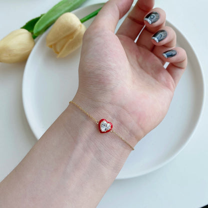 [Solara Jewelry]Sparkling Romantic Heart Shape Lover Bracelet