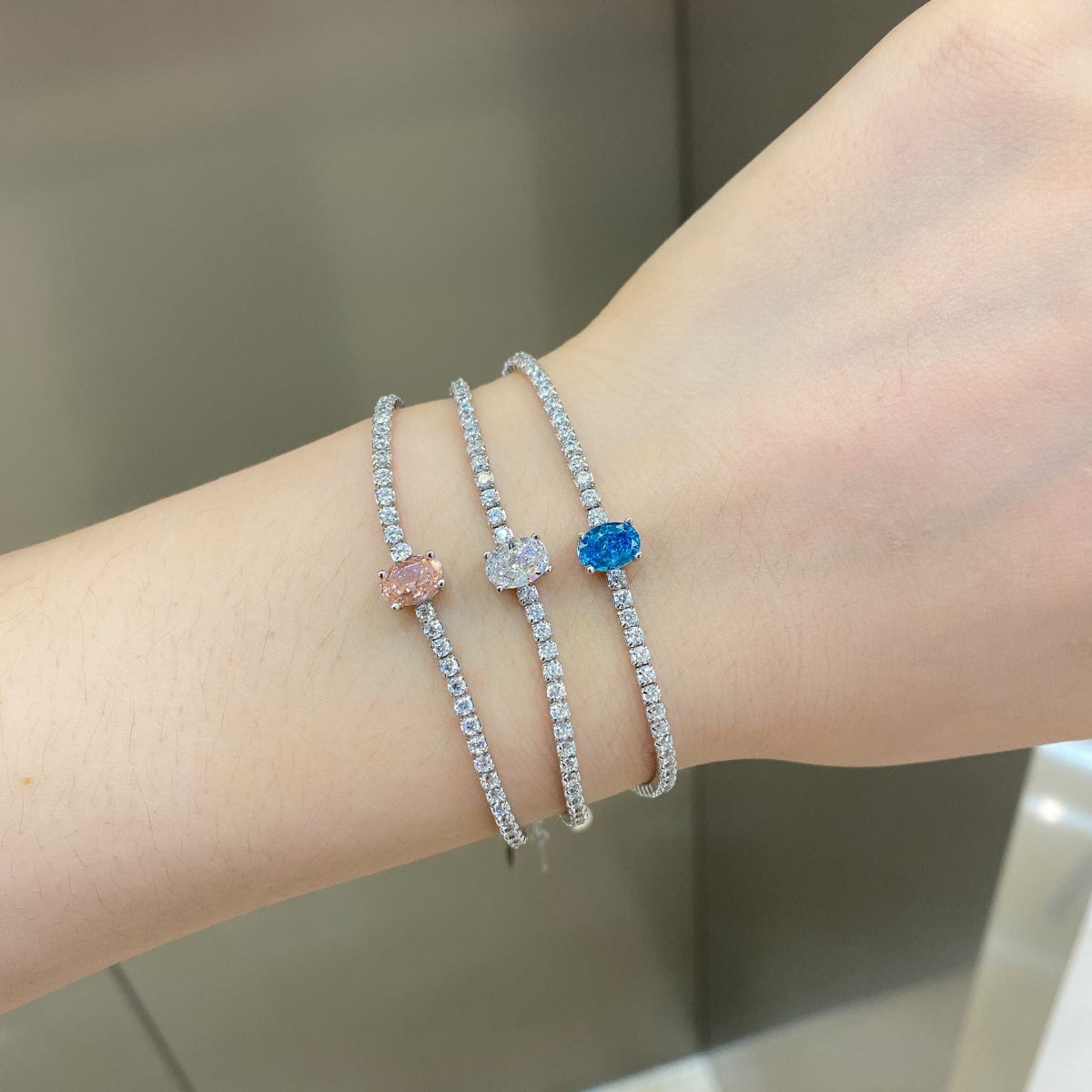 [Solara Jewelry]0.75 Carat Exquisite Oval Cut Daily Bracelet