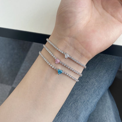 [Solara Jewelry]0.5 Carat Elegant Romantic Heart Shape Lover Bracelet