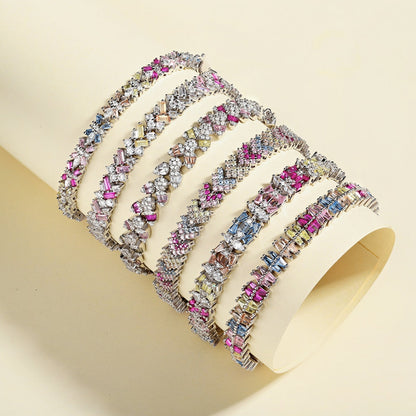 [Solara Jewelry]Sparkling Exquisite Multi Cut Party Bracelet