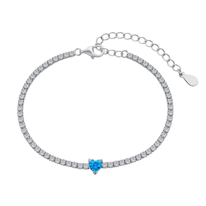 [Solara Jewelry]0.5 Carat Elegant Romantic Heart Shape Lover Bracelet