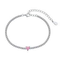 [Solara Jewelry]0.5カラット エレガントロマンティック ハート型ラバーブレスレット