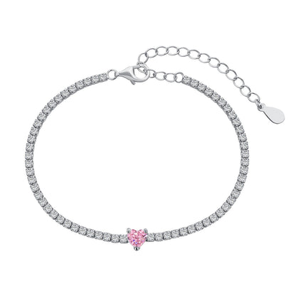 [Solara Jewelry]0.5 Carat Elegant Romantic Heart Shape Lover Bracelet