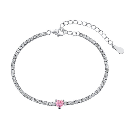 [Solara Jewelry]0.5 Carat Elegant Romantic Heart Shape Lover Bracelet