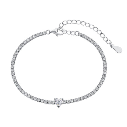 [Solara Jewelry]0.5 Carat Elegant Romantic Heart Shape Lover Bracelet