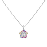 [Solara Jewelry]Charming Flower Colorful Necklace