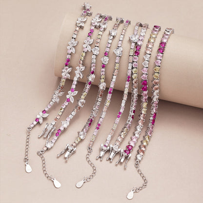 [Solara Jewelry]Romantic Heart Shape Round Cut Lover Bracelet