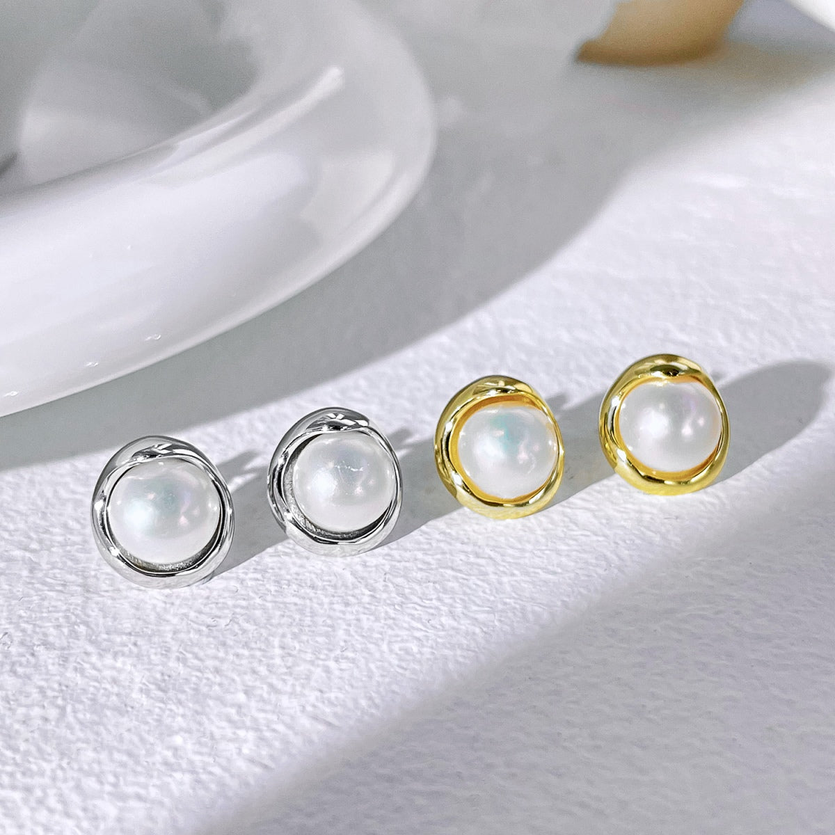 [Solara Jewelry]Dainty Bread Pearl Earrings