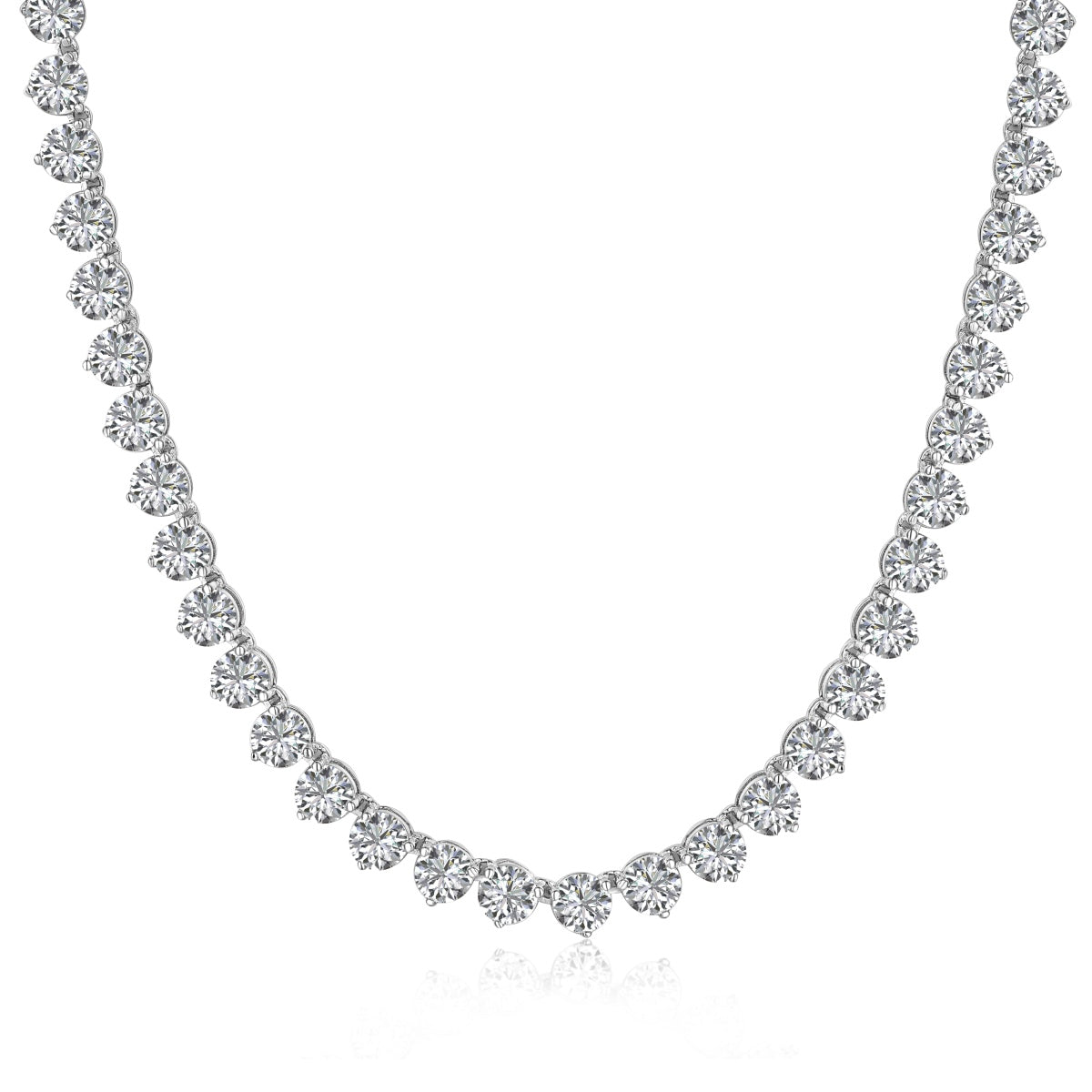 [Solara Jewelry]Ornate Heart Cut Tennis Necklace