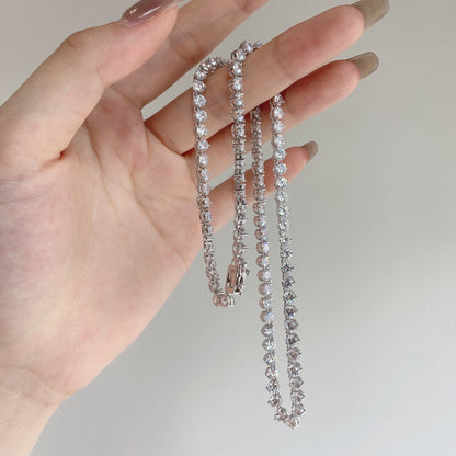 [Solara Jewelry]Ornate Heart Cut Tennis Necklace
