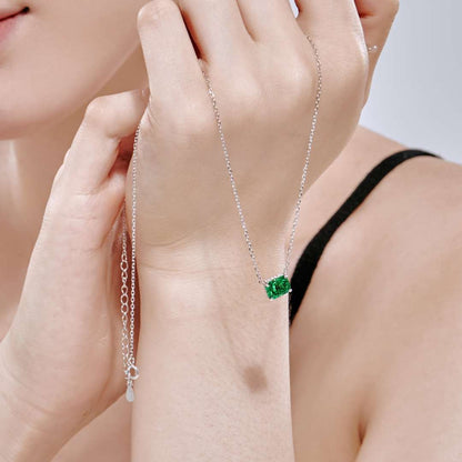 [Solara Jewelry]Luxurious Square Shape Colorful Necalack