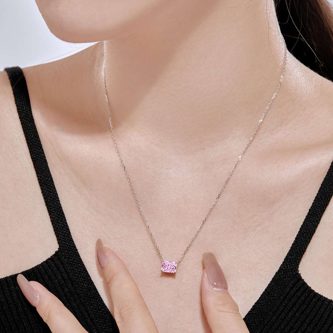 [Solara Jewelry]Luxurious Square Shape Colorful Necalack