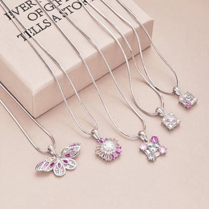 [Solara Jewelry]Charming Flower Colorful Necklace