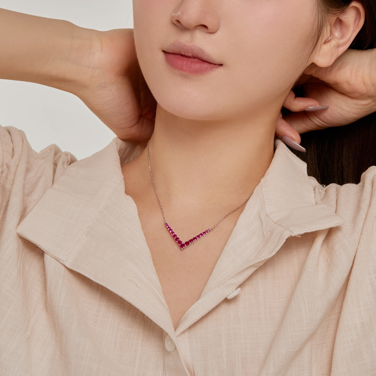 [Solara Jewelry]Ornate Round Cut Necklace