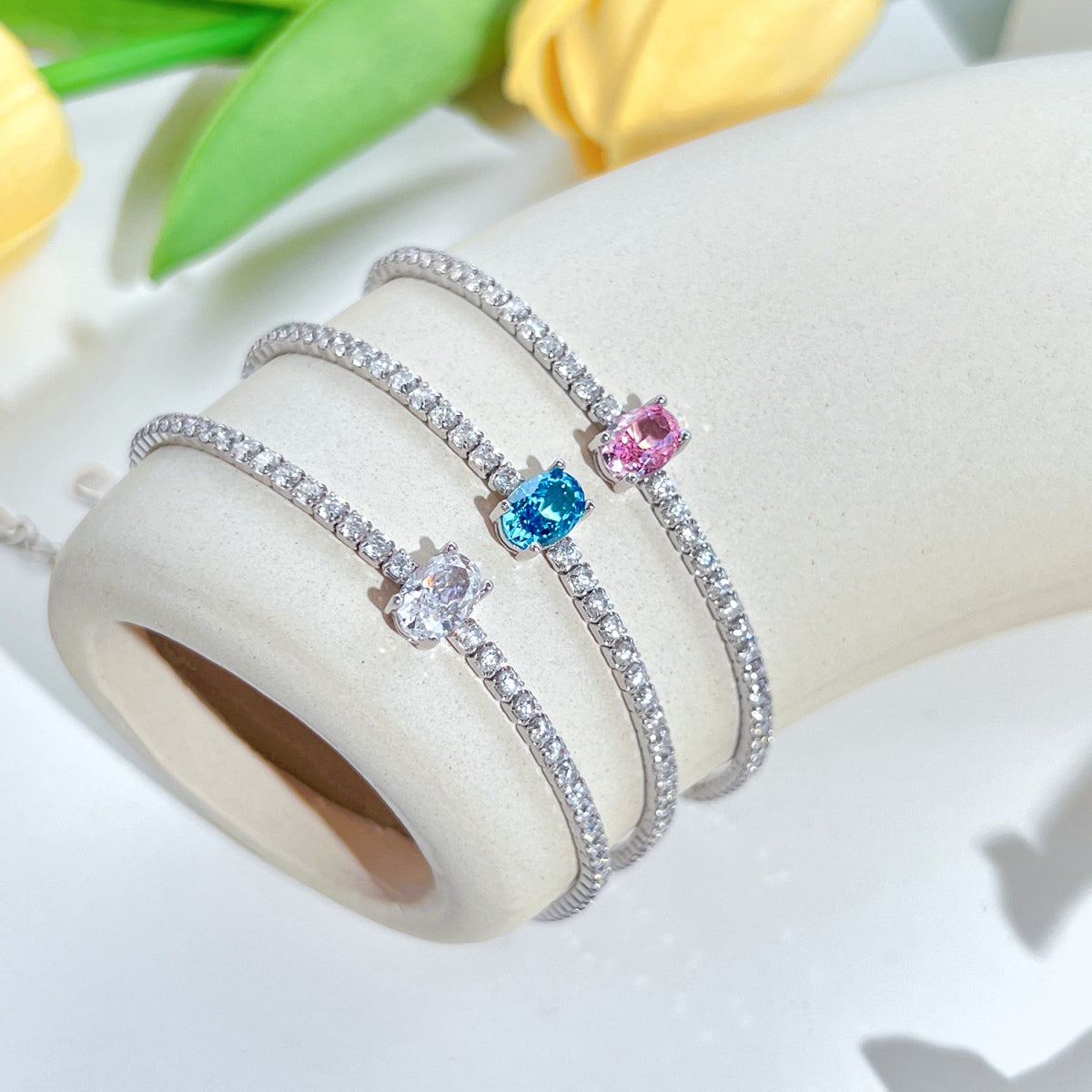[Solara Jewelry]0.75 Carat Exquisite Oval Cut Daily Bracelet