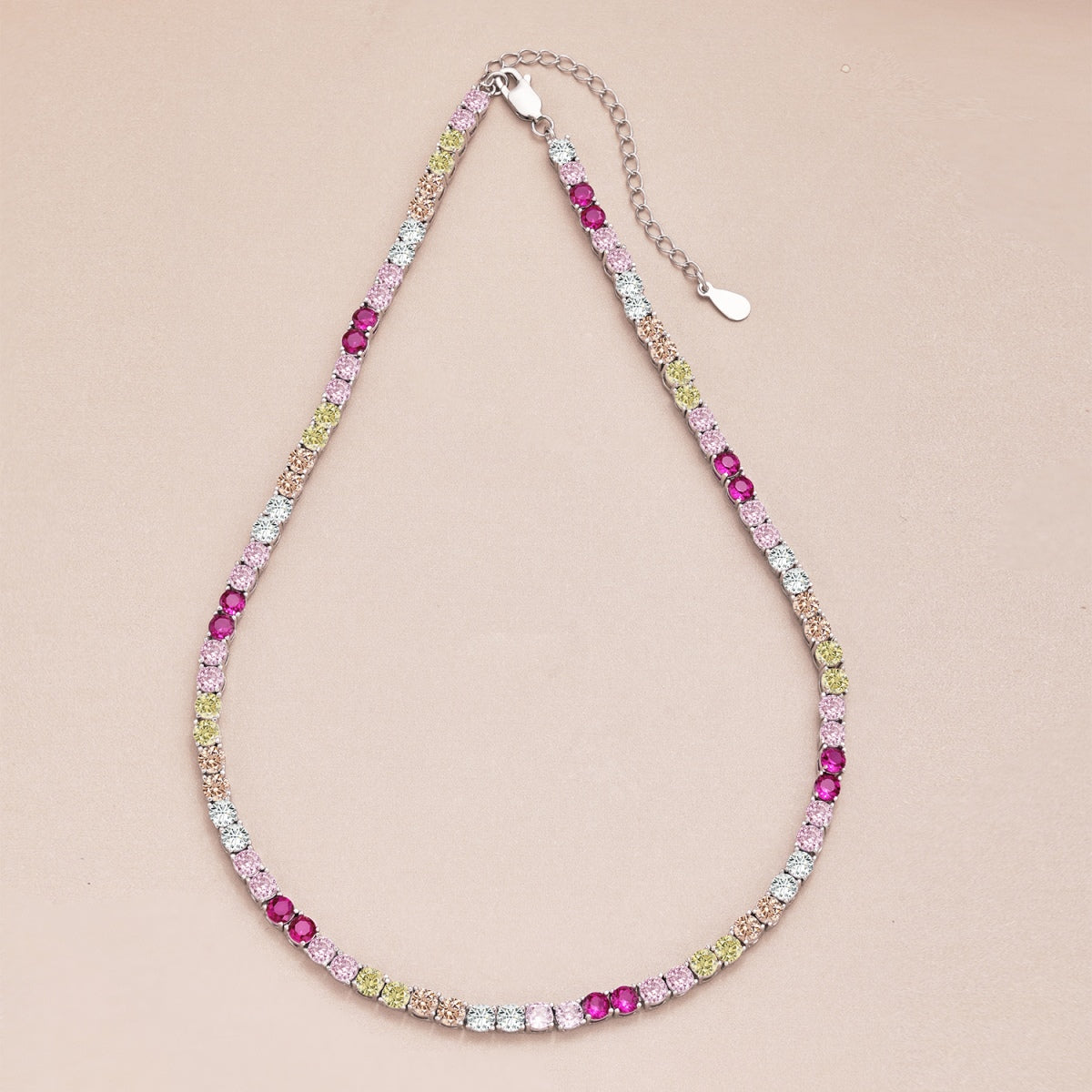 [Solara Jewelry]Delicate Colorful Tennis Necklace