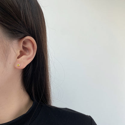 [Solara Jewelry]Sparkling Colorful Round Shape Earrings