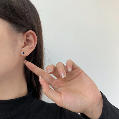[Solara Jewelry]Sparkling Colorful Round Shape Earrings