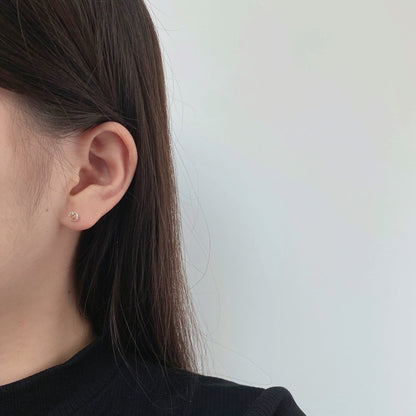 [Solara Jewelry]Sparkling Colorful Round Shape Earrings