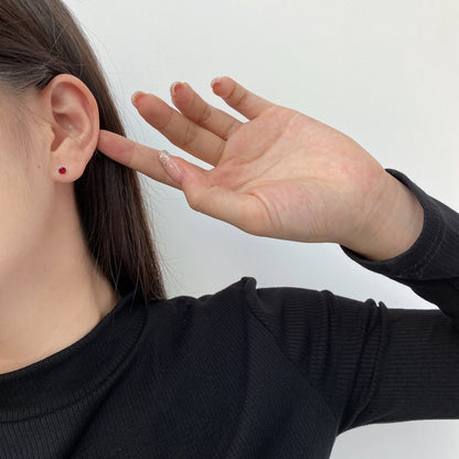 [Solara Jewelry]Sparkling Colorful Round Shape Earrings