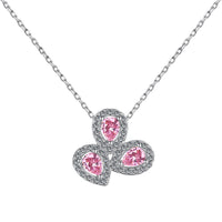 [Solara Jewelry]Elegant Flower Shape Pear Cut Necklace