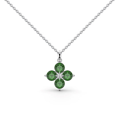 [Solara Jewelry]Four-Leaf Clover And Eight-Pointed Star Necklace