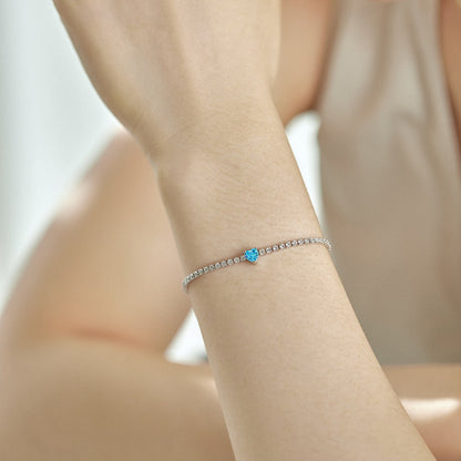 [Solara Jewelry]0.5 Carat Elegant Romantic Heart Shape Lover Bracelet