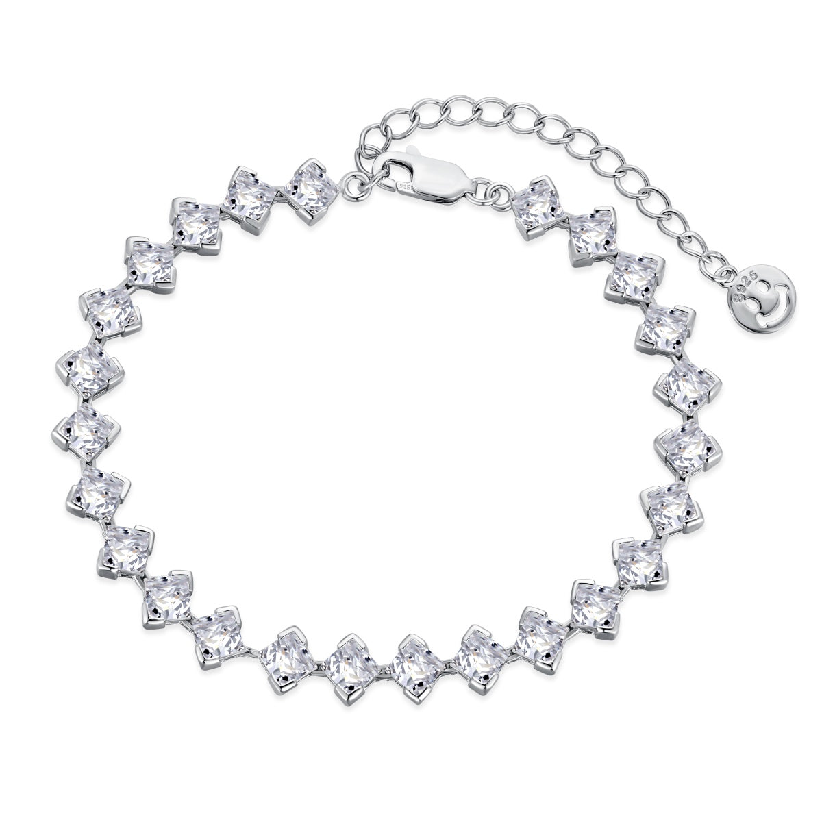 [Solara Jewelry]0.5 Carat Ornate Princess Cut Daily Bracelet