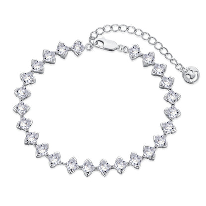 [Solara Jewelry]0.5 Carat Ornate Princess Cut Daily Bracelet