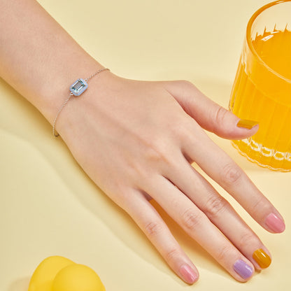 [Solara Jewelry]2.0 Carat Sparkling Colorful Emerald Cut Daily Bracelet